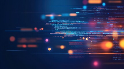 Abstract Digital Code Stream:  A mesmerizing visualization of data flow and digital information, showcasing dynamic programming language codes in motion.