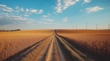 Naklejka premium road in the field