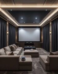 Fototapeta premium Luxurious Modern Home Theater Room Design