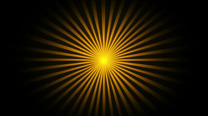 Obraz premium Bright Yellow Light Beams Radiating in All Directions Against a Dark Background