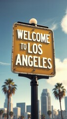 Welcome to Los Angeles sign with the sky in the background