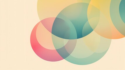 Fototapeta premium Abstract Geometric Composition with Soft Pastel Circles and Shapes