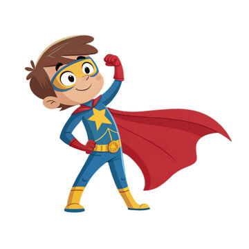 boy superhero red cape blue suit clip art preview