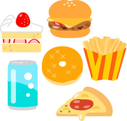 ジャンクフードのイラストセット