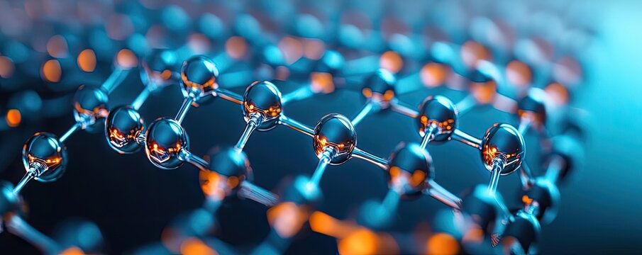 Dust pollution concept. Close-up view of molecular structures showcasing intricate bonding patterns.