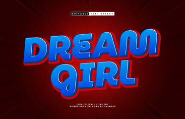 dream girl editable text effect with a love flower and girl text style