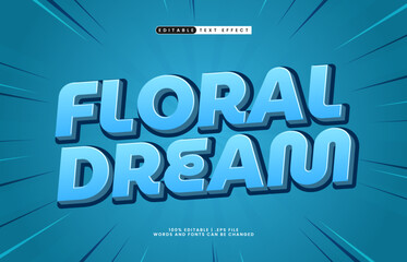floral dream editable text effect with a love flower and girl text style