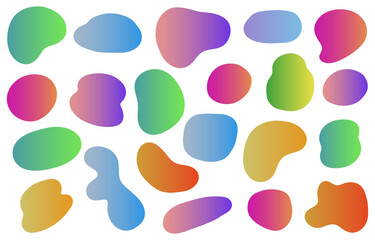 Rough and cute hand-drawn shape set (gradation)