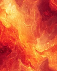 Fototapeta premium Abstract Fiery Lava Flow Texture, Red, Orange, and Yellow Swirling Patterns, Digital Art Background