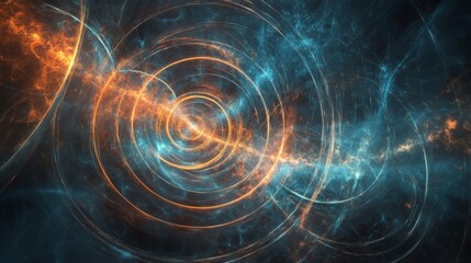 Obraz premium Abstract Circular Pattern of Orange and Blue Hues
