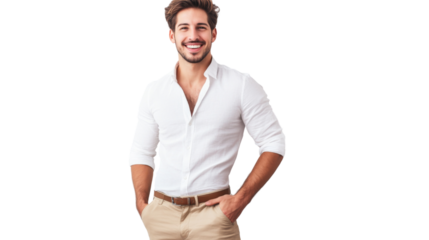 Men's chinos, isolated on transparent background
