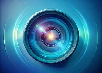 Abstract Light Blue Aperture, Minimalist Long Exposure Photography