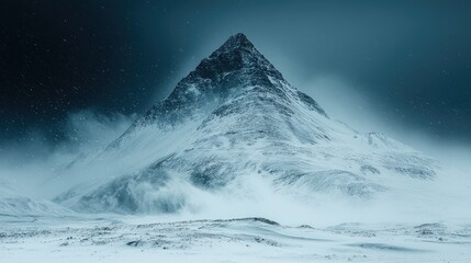 Snowswept Peak A Majestic Winter Mountain Scene