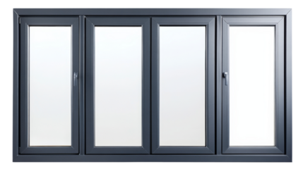 Modern plastic window, isolated on transparent background