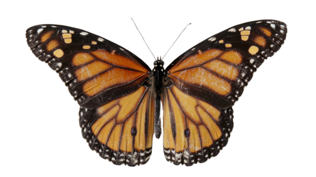 Monarch butterfly, isolated on transparent background