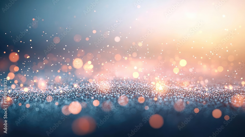 Wall mural dust pollution concept. a beautiful abstract background featuring shimmering bokeh lights and soft g
