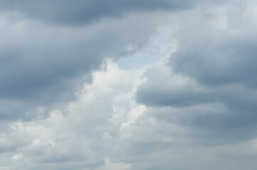 White Fluffy Cloud Formation in a Bright Blue Sky Scenic View