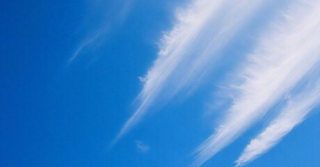 blue sky background with beautiful thin white clouds