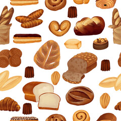 Pastries Illustration Seamless Pattern