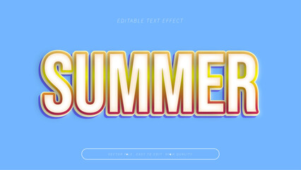 summer editable 3d bold text effect for creative typography