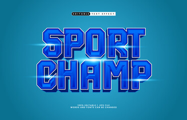 sport champ esport text effect editable game and sport text style