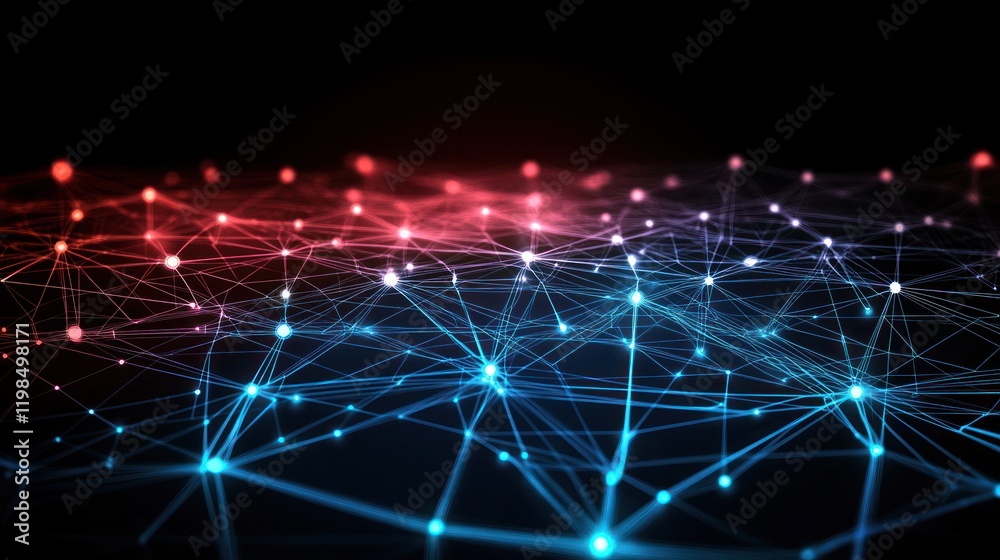 Poster abstract network connections: digital data flow visualization