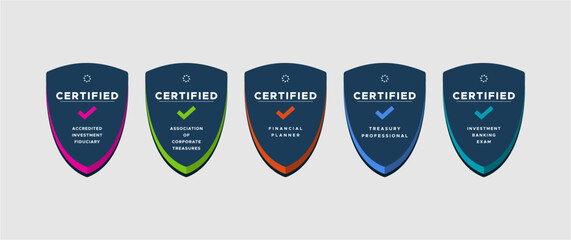 Vector illustration certified logo design.