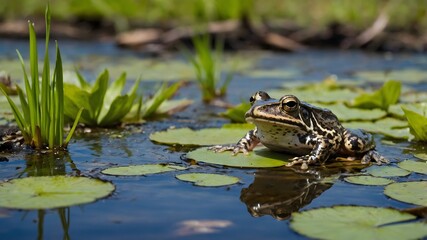 Whistling Tree Frog and Companions Thriving in the Wild