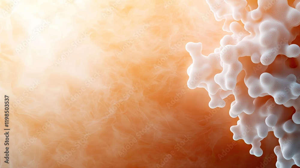 Poster Dust pollution concept. Abstract representation of medical science with unique cloud-like structures.