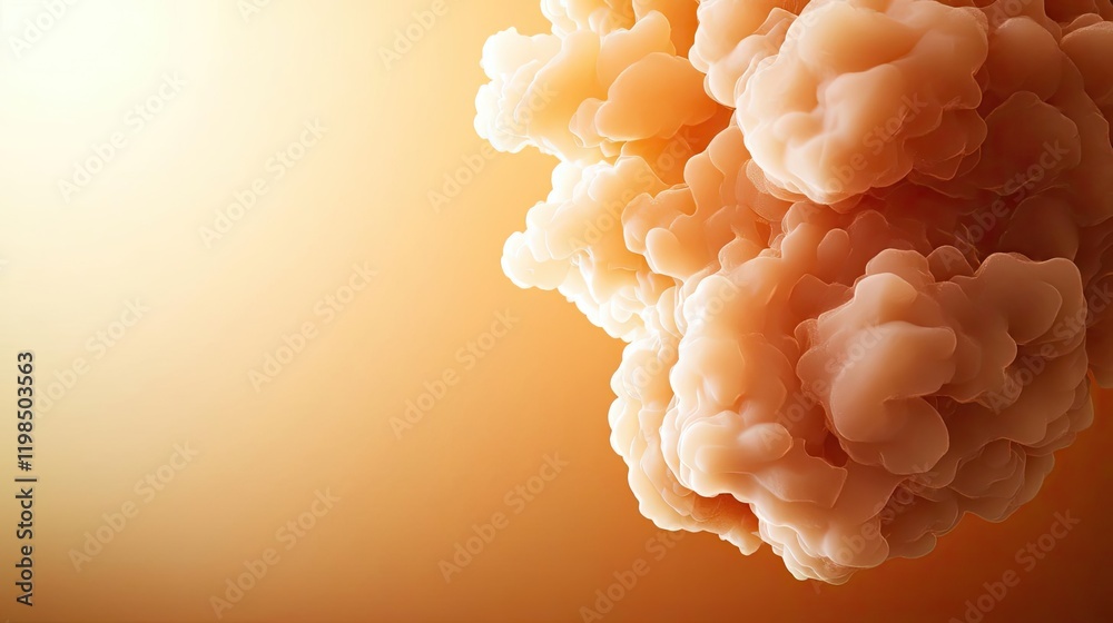 Aufkleber dust pollution concept. abstract smoke cloud creating a vibrant backdrop with warm hues of orange.