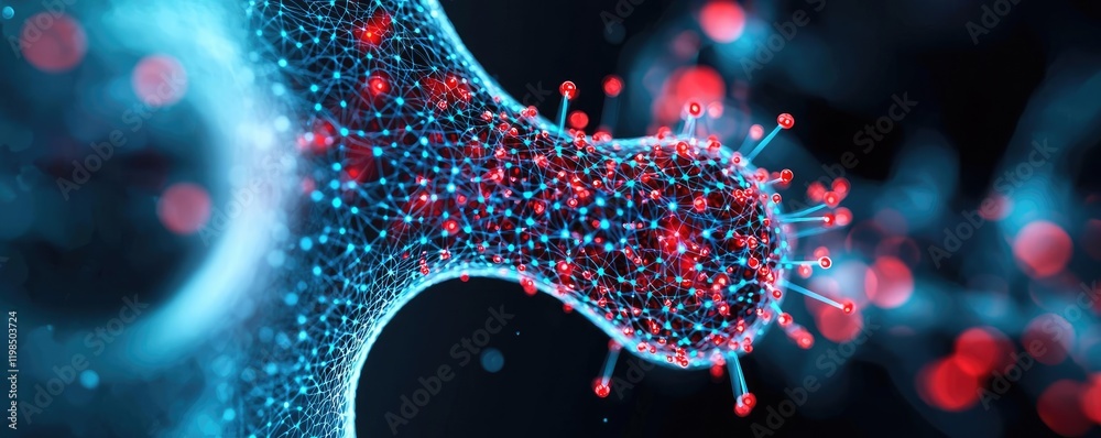 Poster dust pollution concept. a close-up view of molecular structure in vibrant colors and intricate detai