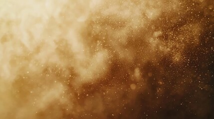 Dust pollution idea. Abstract golden texture with soft lighting creating a dreamy atmosphere.