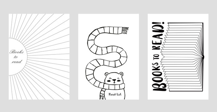 Cartoon, funny, bear, book list plan, a4, printable