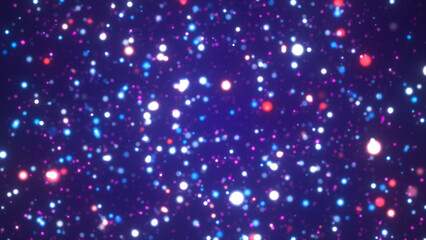 Obraz premium Colorful blue background of multicolored light particles, Celebration background