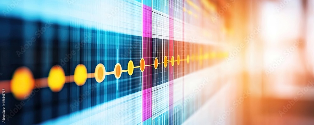 Poster Engineer project concept. A vibrant digital waveform representing advanced technological concepts.