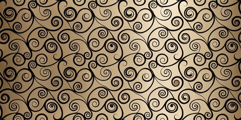 Elegant Swirling Pattern Design Featuring Intertwined Spirals and Curls on a Subtle Gradient Background