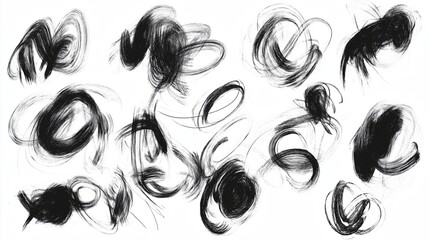 Dark scribbles isolated on white