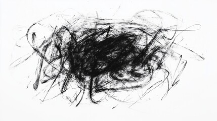 Dark scribbles isolated on white