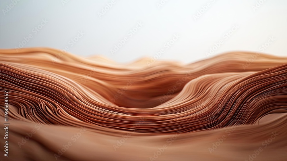 Poster Dust pollution idea. Abstract wavy texture in warm tones resembling flowing natural forms.