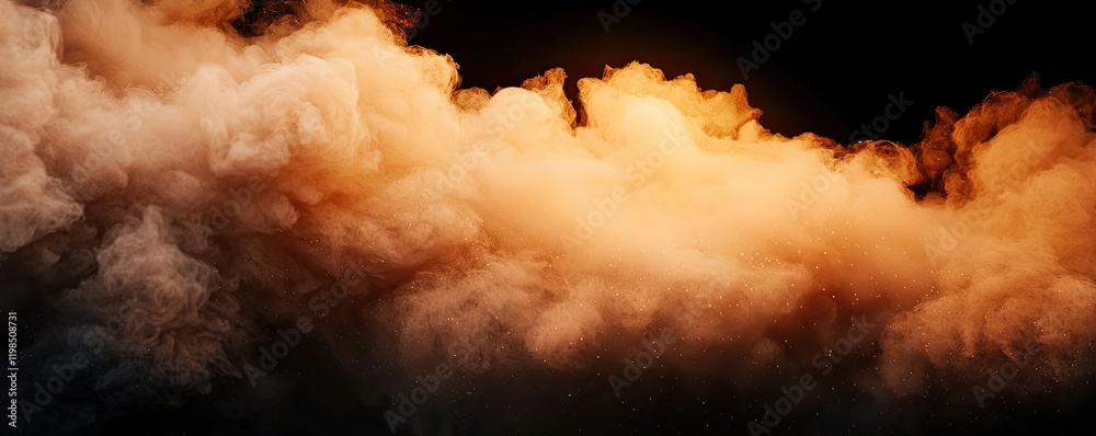 Poster dust pollution idea. a stunning wave of orange and brown clouds illuminated by soft ambient light.