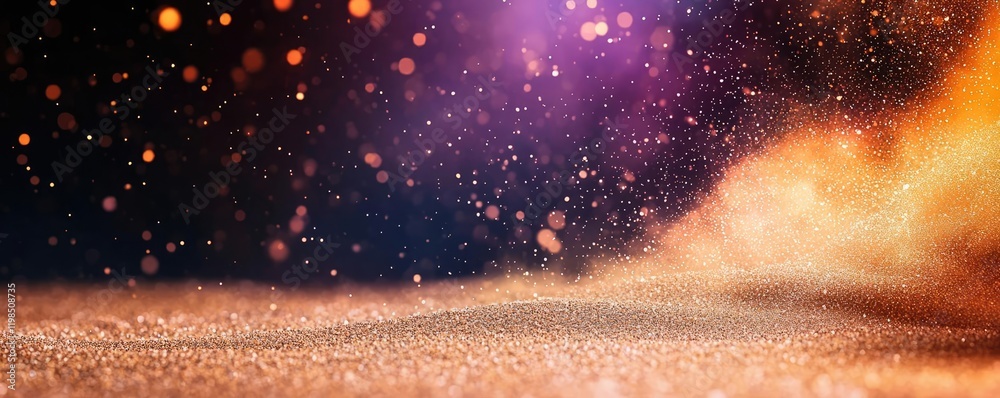 Poster dust pollution idea. abstract particles swirling in vibrant colors create a magical and captivating 