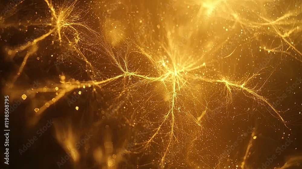 Fototapete dust pollution idea. close-up view of intricate, glowing neural pathways illustrating connectivity.