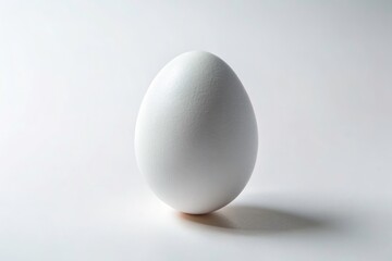 High-resolution studio shot of a single, fresh white egg; clean, pure, and minimalist&acirc;&euro;&rdquo;ideal for food photography or stock.