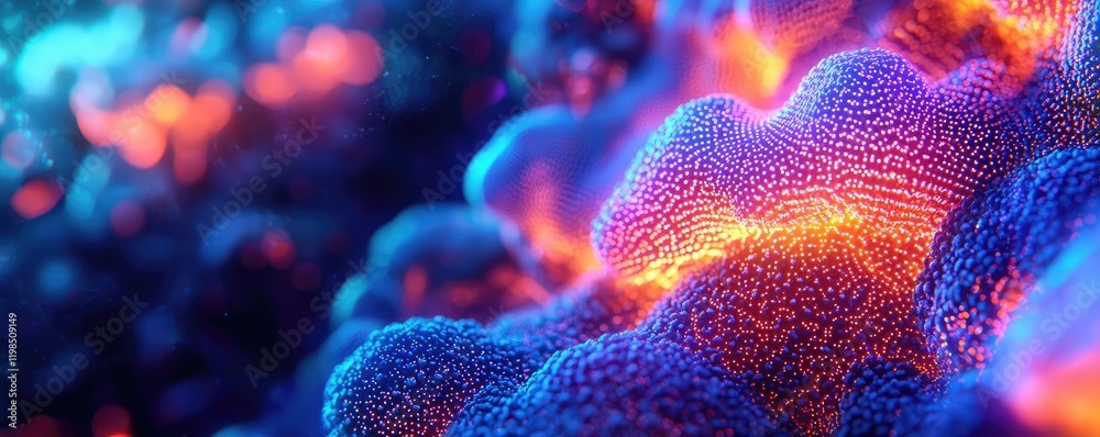 Poster dust pollution idea. vibrant coral reef showcasing intricate patterns and vivid colors underwater.