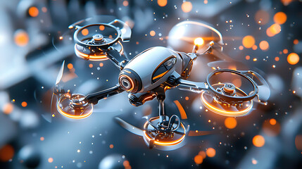 Fototapeta premium Drone technology showcase urban environment digital media innovative design aerial view future concepts for seo impact