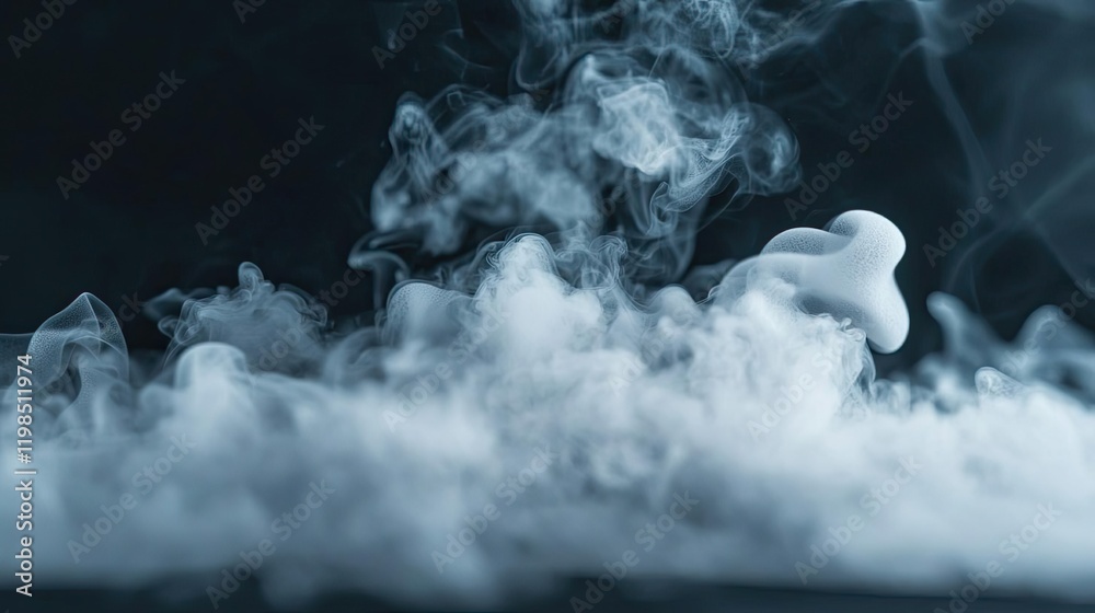 Poster dust pollution idea. a close-up of swirling smoke, creating an abstract and mysterious ambiance.