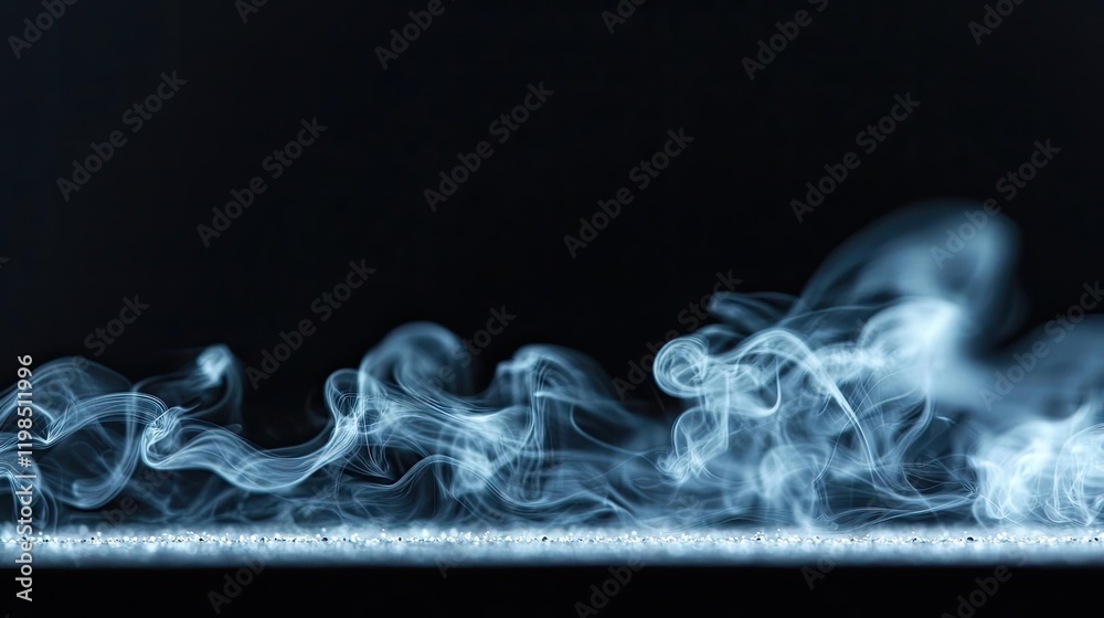 Poster dust pollution idea. soft, swirling smoke patterns against a dark background, creating a mystical at