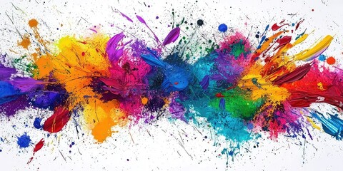 An abstract painted image with bold strokes and splashes of color, conveying emotion and creativity.