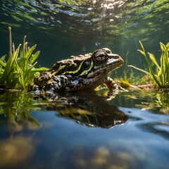 Lightning Leap: The Striped Rocket Frog Snatches Prey in Mid-Air