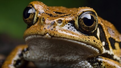 Rainforest Wonders: The Striped Rocket Frog Among Lush Greenery